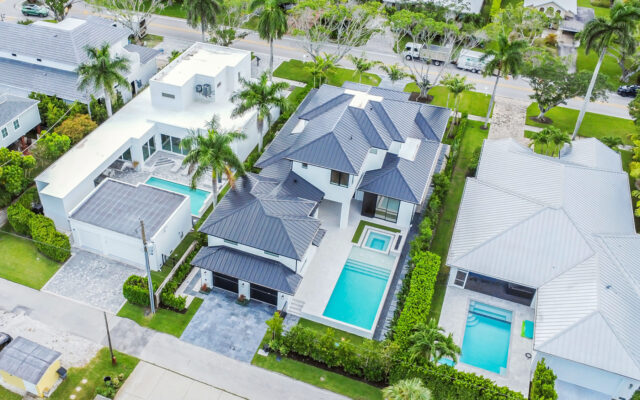 arial photograph of a house