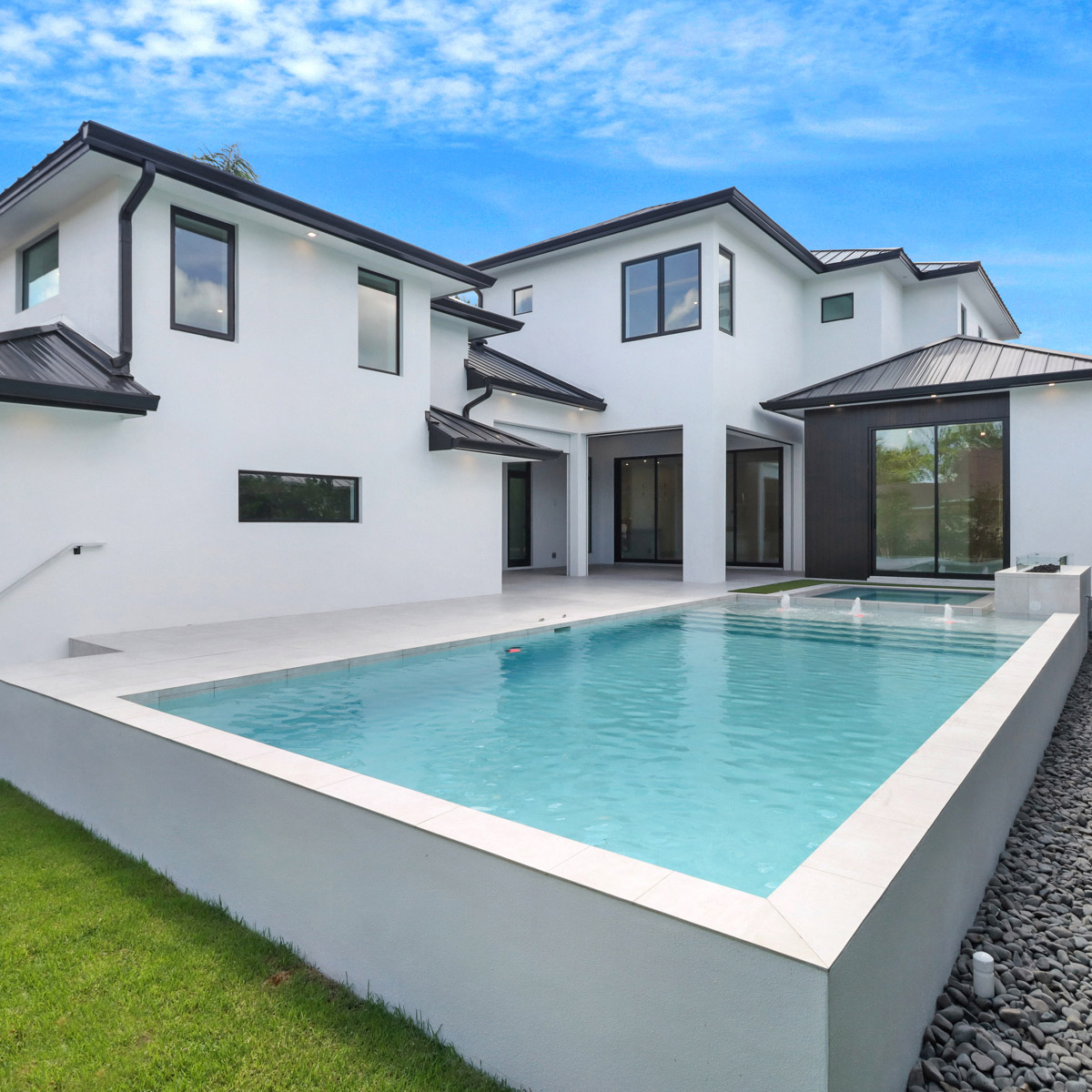 pool area of a custom built home