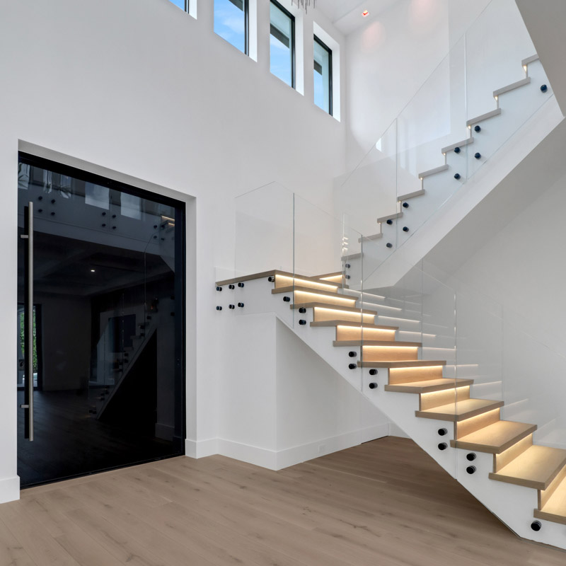 interior custom built home stair case