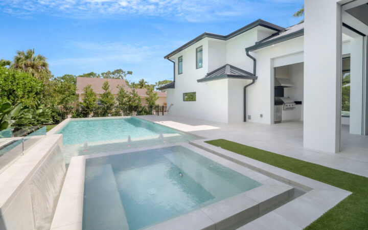 custom built pool area